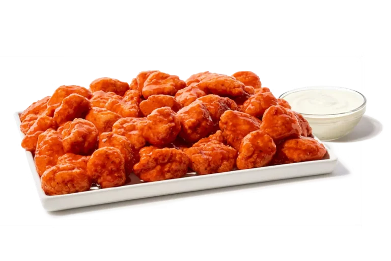 Zaxby's Boneless Wings Platter, featuring 60 boneless wings tossed in your choice of sauce, served with Ranch dipping sauce.