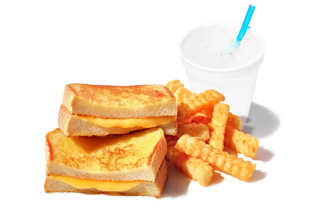 Zaxby’s Grilled Cheese sandwich with melted American cheese on toasted Texas toast.