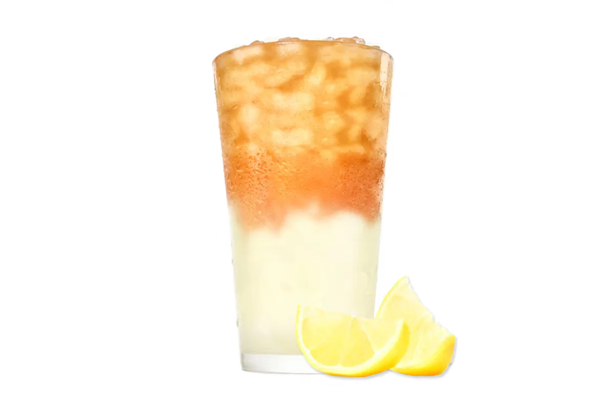 Zaxby's Handcrafted Lemonade + Iced Tea, a refreshing blend of tangy lemonade and iced tea served ice-cold.