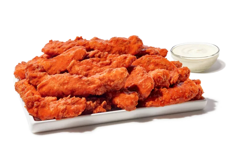 Zaxby's Sauced Fingerz™ Platter, featuring 40 hand-breaded Chicken Fingerz™ tossed in your choice of sauce, served with Ranch.