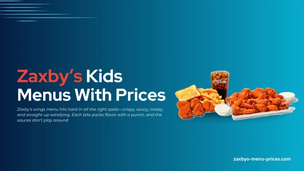 Zaxby's Kids Menu with prices