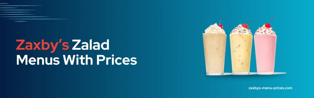 Zaxby's Milkshake Menu with prices