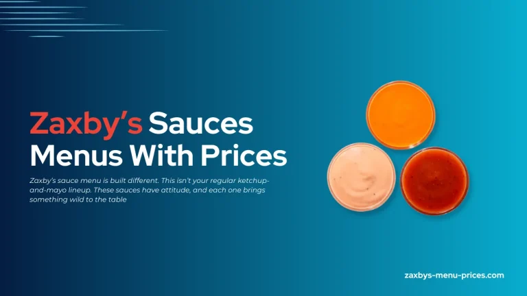 Zaxby's Sauce Menu with prices