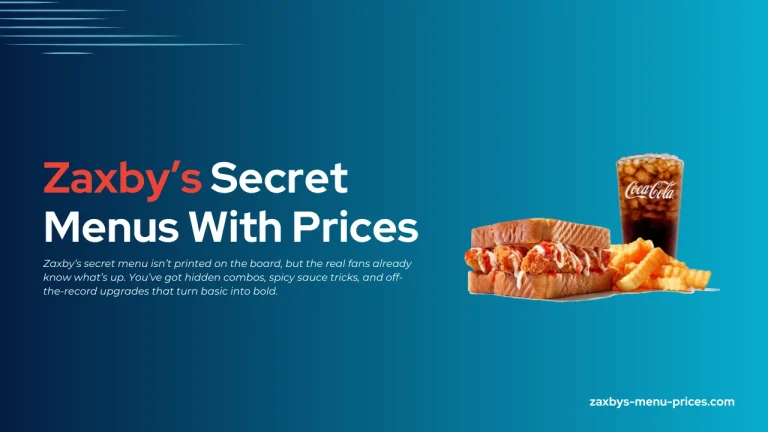 Zaxby's Secret Menu with prices
