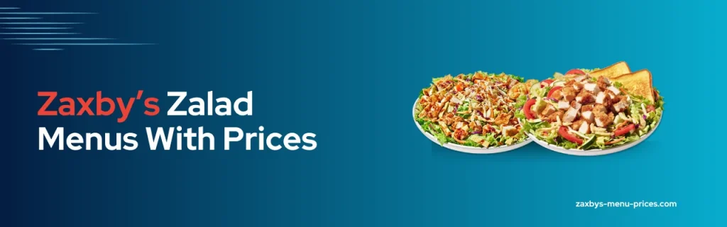 Zaxby's Zalad Menu with prices