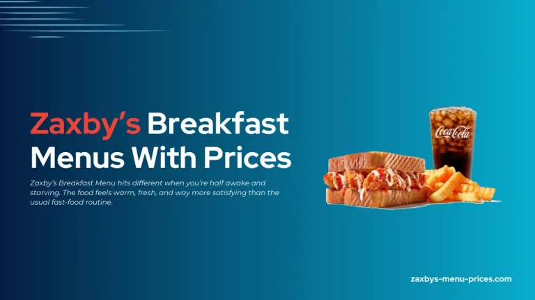Zaxby's breakfast Menu with prices