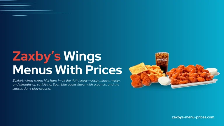 Zaxby's wings Menu with prices